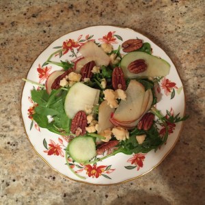 Fall Greens with cheddar and pecans