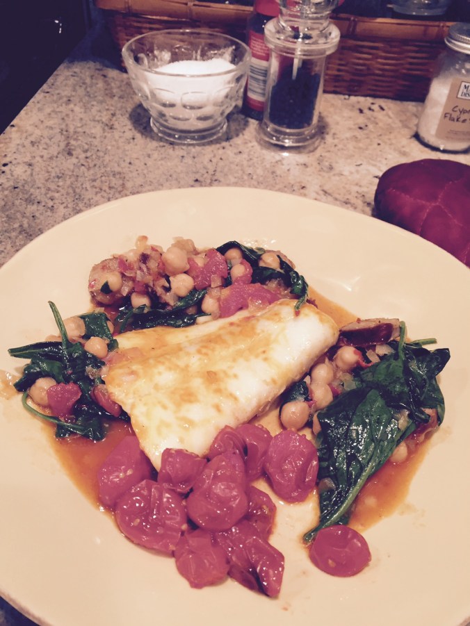 Pollock, Chorizo and Chickpea Stew