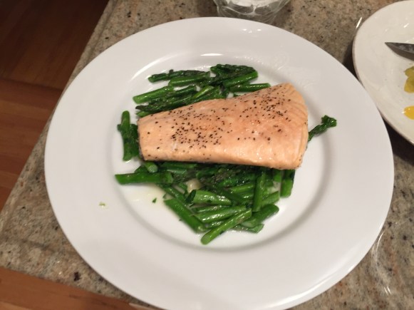Salmon with Asparagus Stew