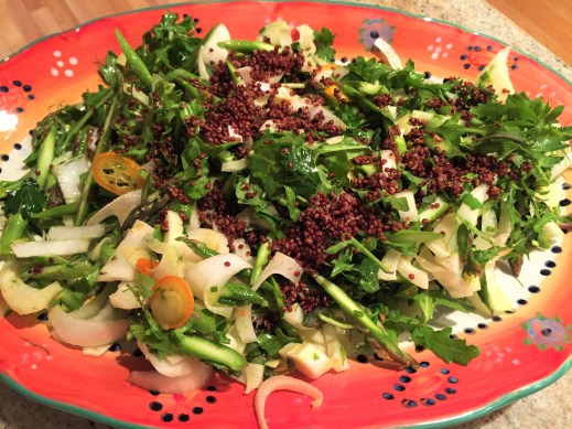 Crunchy Asparagus with Bitter Greens