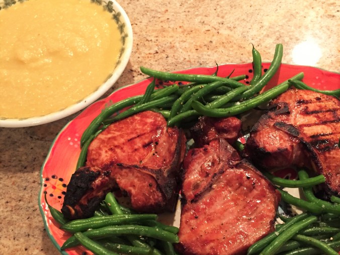 Pork Chops with atomic apple sauce