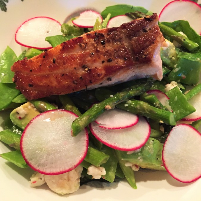 snap peas with salmon