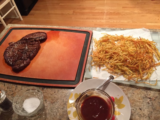 Steak-Frites and fixins