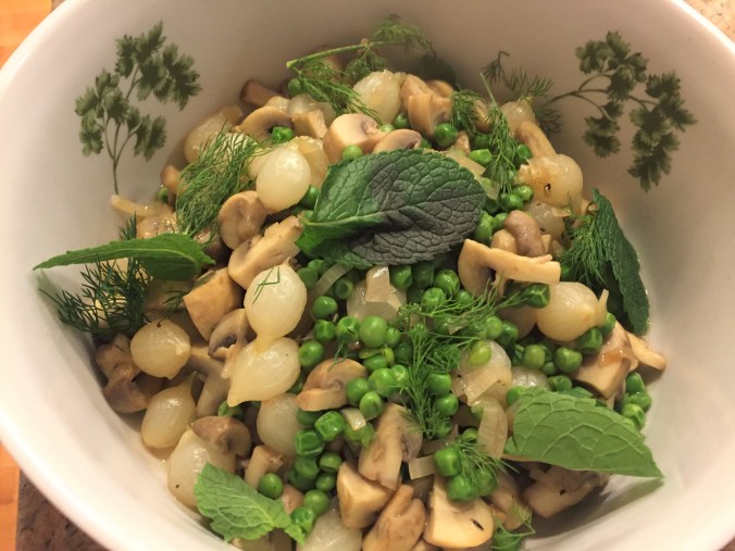 Greek onion and pea stew