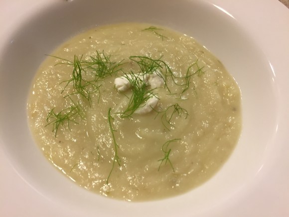 vichyssoise with goat cheese and fennel