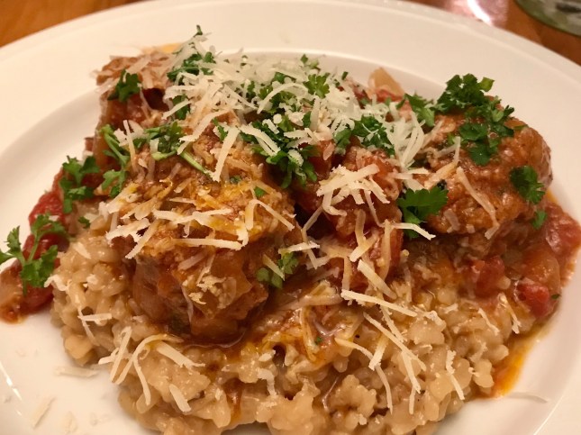 risotto and meatballs