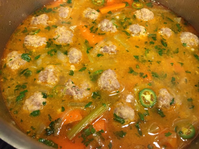meatball soup pot