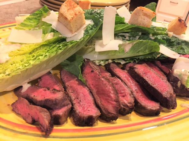 steak and romaine