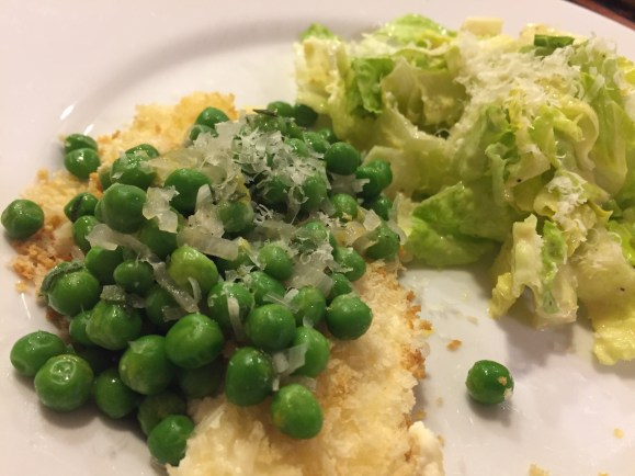 baked ricotta and peas