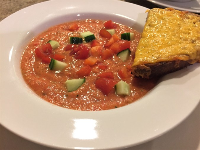Gazpacho and Cheese Toast