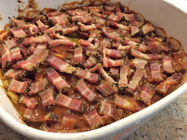 BBQ beans with bacon