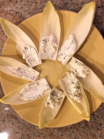 goat cheese and endive wheel