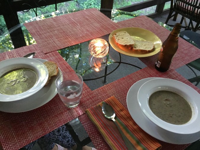 Soup on the porch