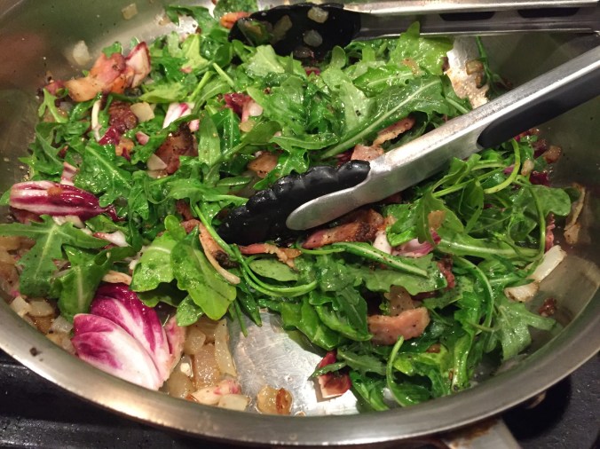 wilted greens with bacon
